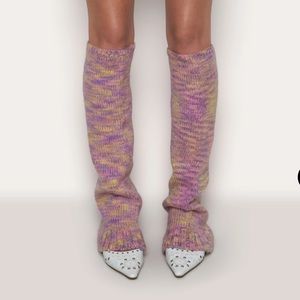 Guizio Rib Trim Relaxed Leg Warmers